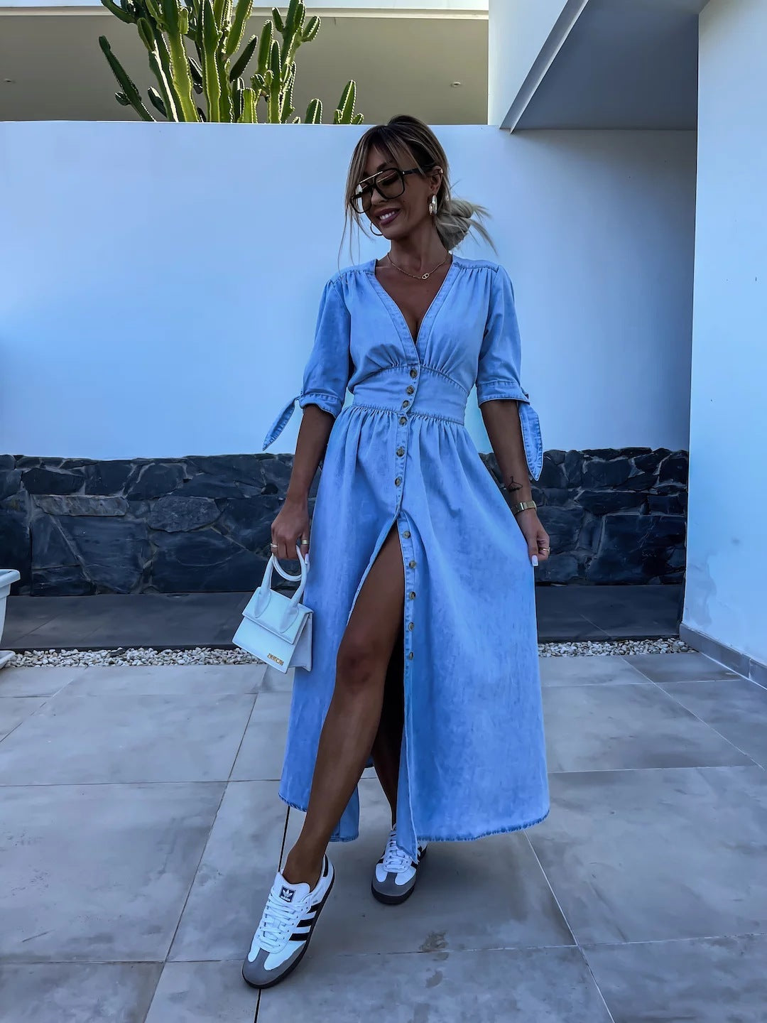 Robe Chemise en Jean Élégante