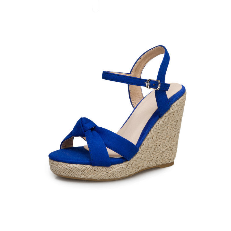 Wedge Heel Super High Heels Platform Platform Platform Platform Platform Sandals With Toe Roman Sandals High Heel Straw Woven Women's Shoes
