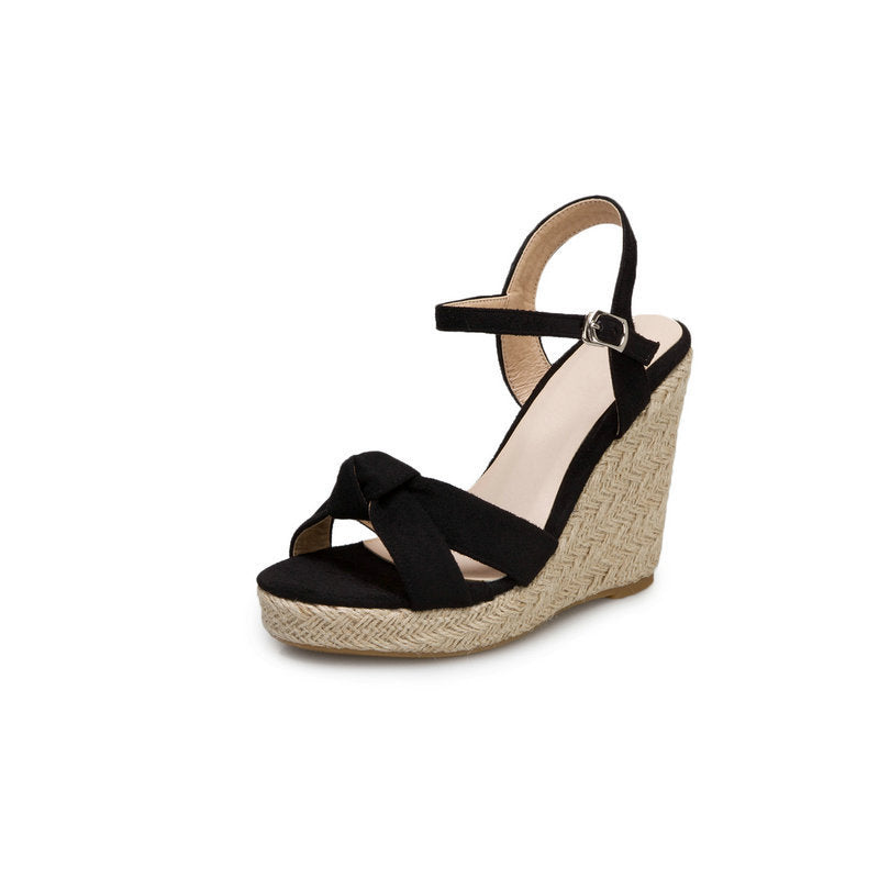 Wedge Heel Super High Heels Platform Platform Platform Platform Platform Sandals With Toe Roman Sandals High Heel Straw Woven Women's Shoes