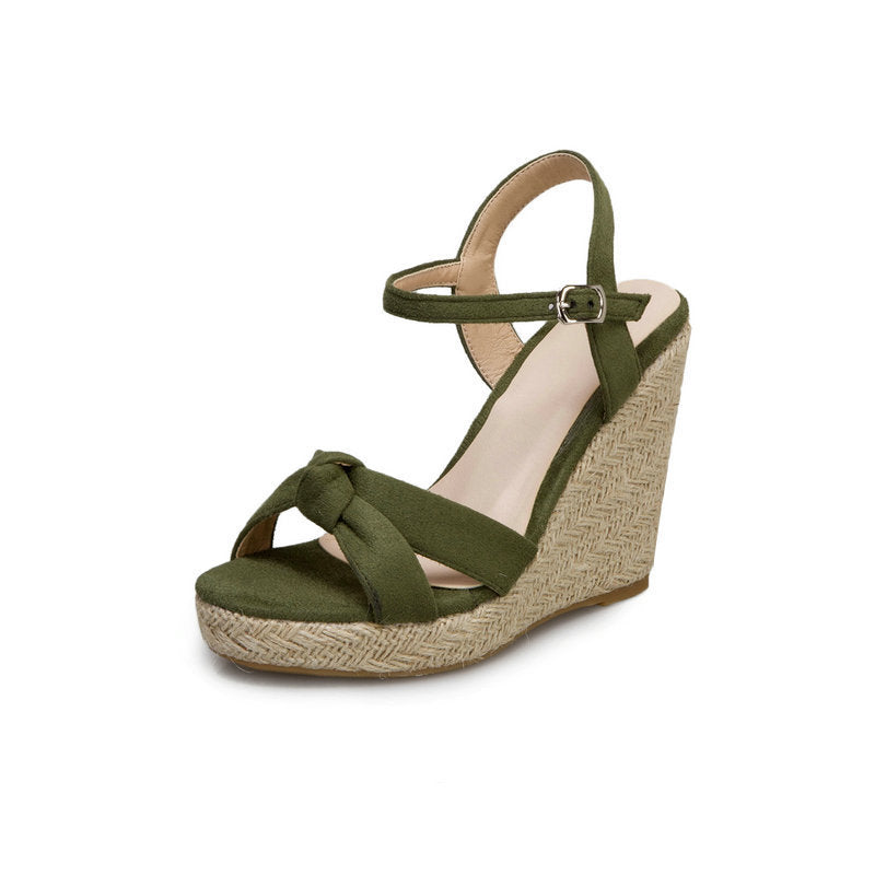 Wedge Heel Super High Heels Platform Platform Platform Platform Platform Sandals With Toe Roman Sandals High Heel Straw Woven Women's Shoes