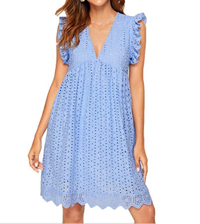 Robe Dentelle Élégante Col V