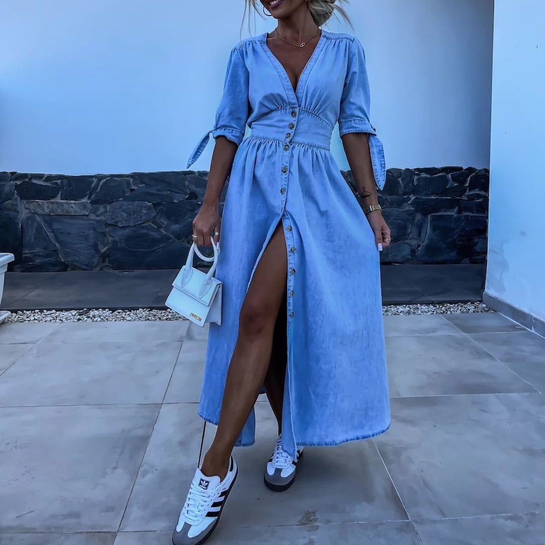 Robe Chemise en Jean Élégante