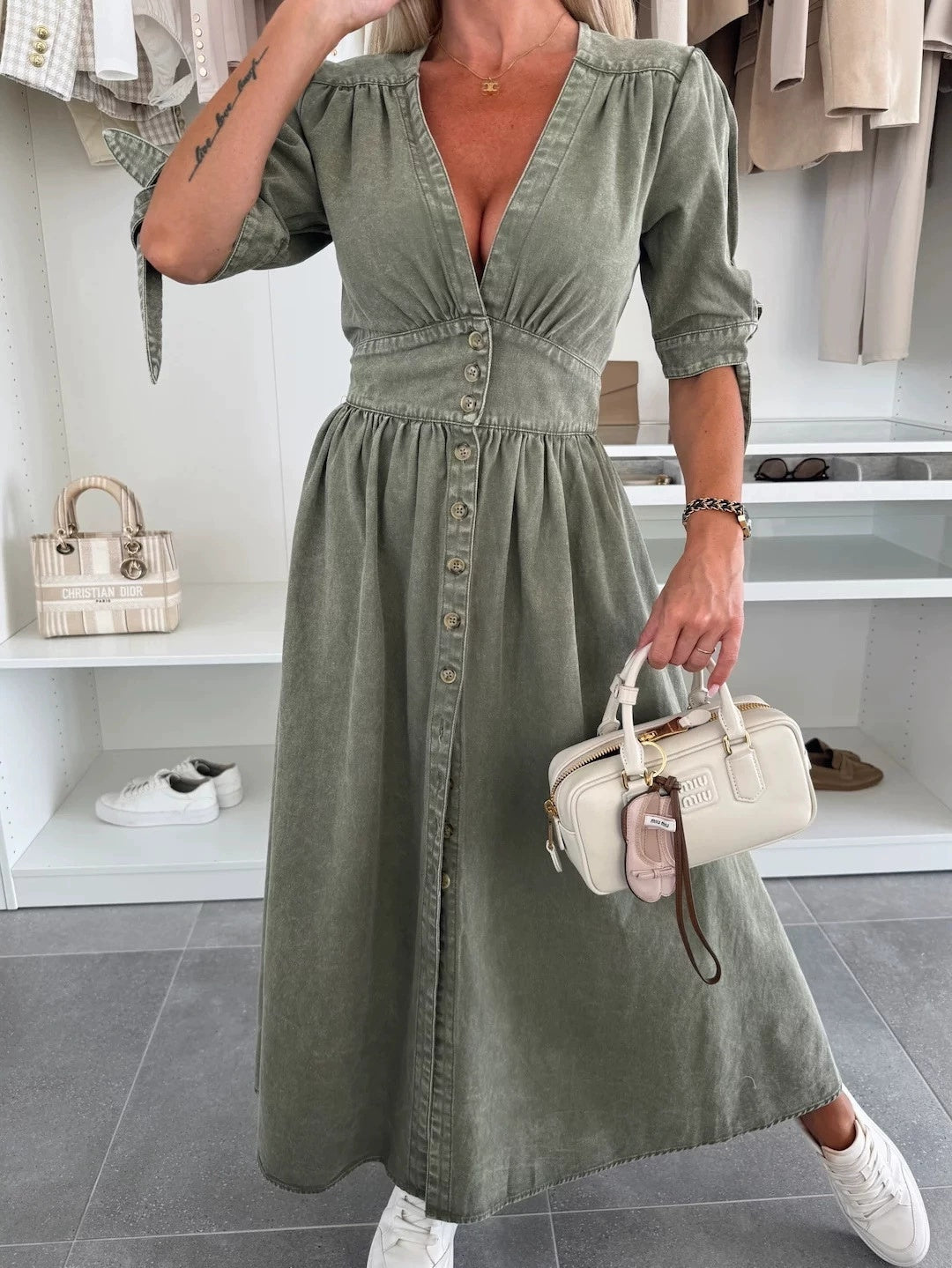 Robe Chemise en Jean Élégante