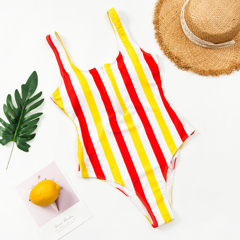 Maillot Une Pièce Zippé Imprimé