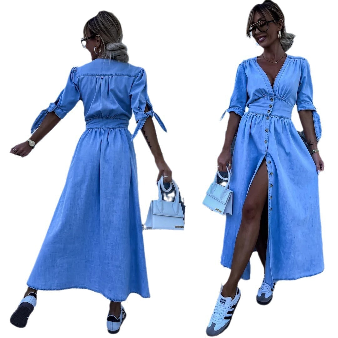 Robe Chemise en Jean Élégante