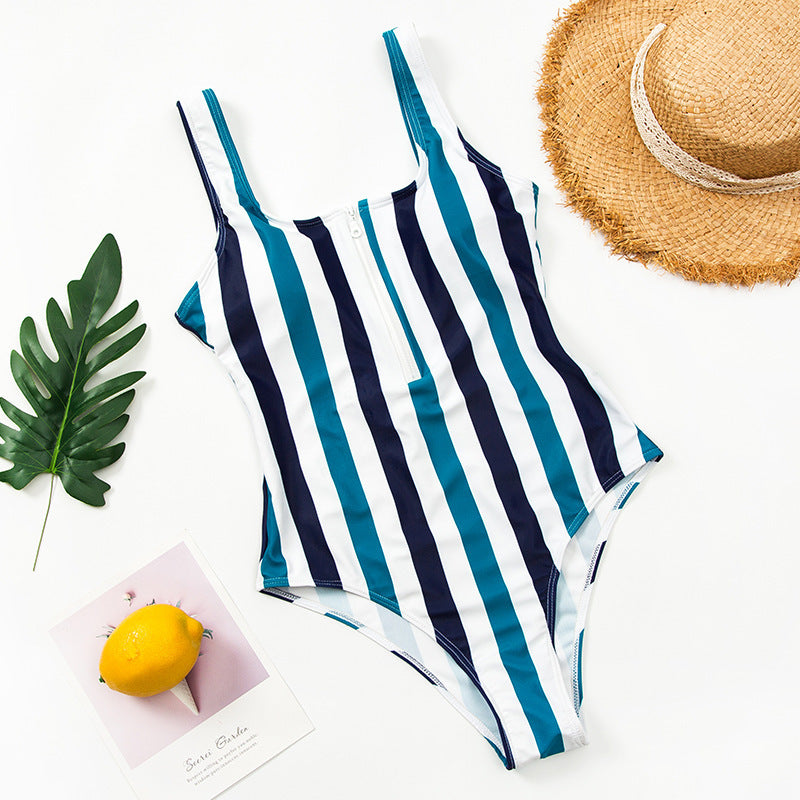 Maillot Une Pièce Zippé Imprimé