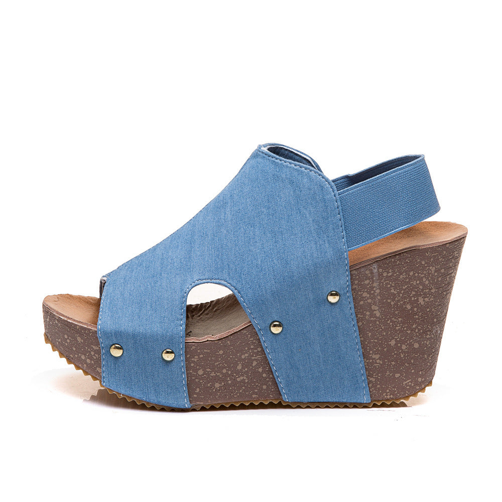 High Heel Fish Mouth Handmade Shoes Retro Sandals