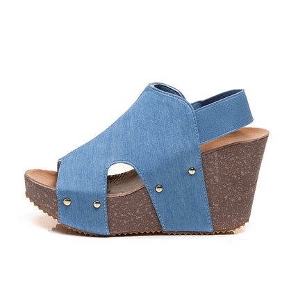 High Heel Fish Mouth Handmade Shoes Retro Sandals