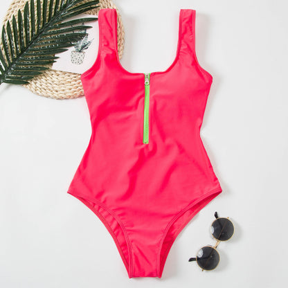 Maillot Une Pièce Zippé Imprimé