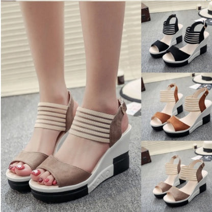 Fashion plus size women's shoes with buckle webbing