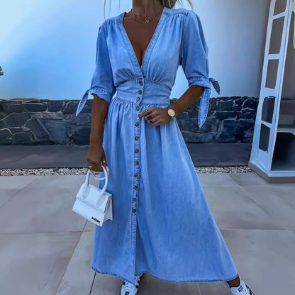 Robe Chemise en Jean Élégante