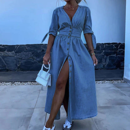 Robe Chemise en Jean Élégante