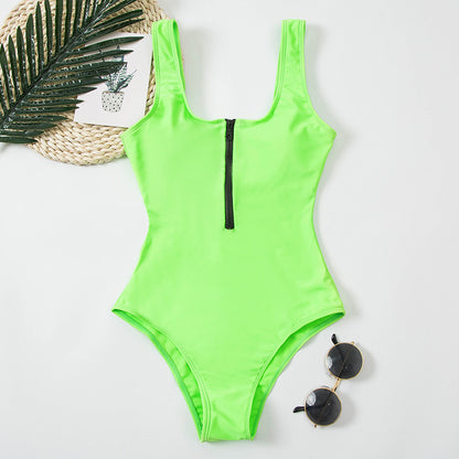 Maillot Une Pièce Zippé Imprimé
