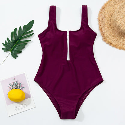 Maillot Une Pièce Zippé Imprimé