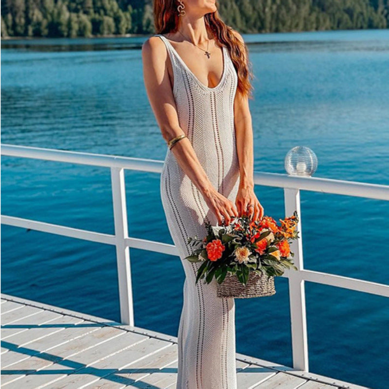 Robe Dos Nu Tricotée Élégante