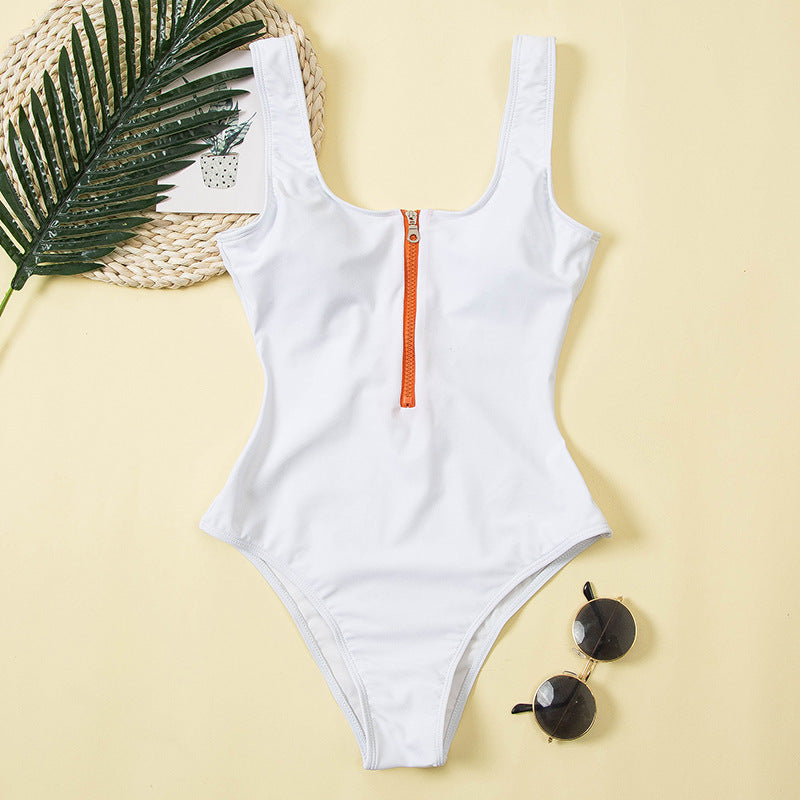 Maillot Une Pièce Zippé Imprimé