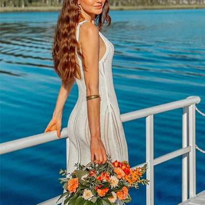 Robe Dos Nu Tricotée Élégante