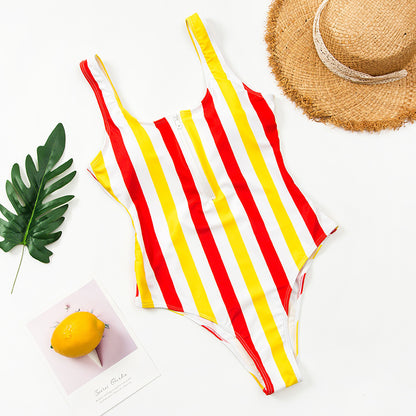 Maillot Une Pièce Zippé Imprimé