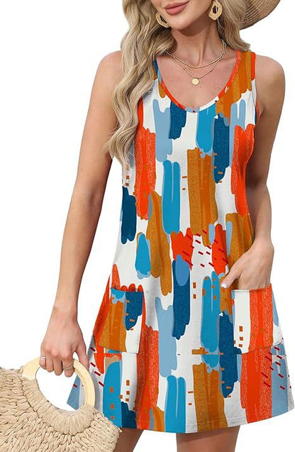 Robe Été Plage Col V Décontractée