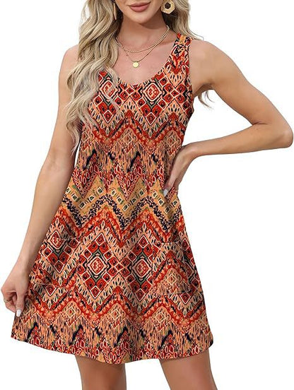 Robe Été Plage Col V Décontractée