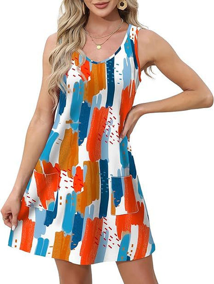Robe Été Plage Col V Décontractée